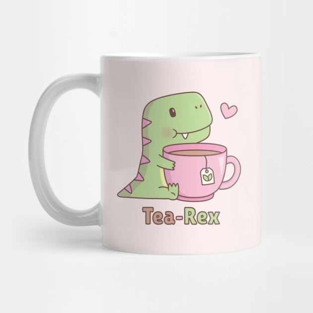 Cute Dinosaur Tea-Rex Hugging Teacup by rustydoodle